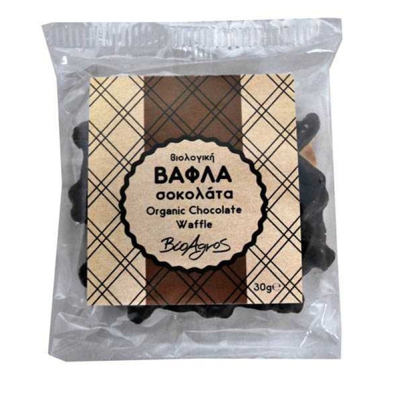 Βιολογική βάφλα σοκολάτα Vegan με ζάχαρη καρύδας 30gr ΒΙΟΑΓΡΟΣ