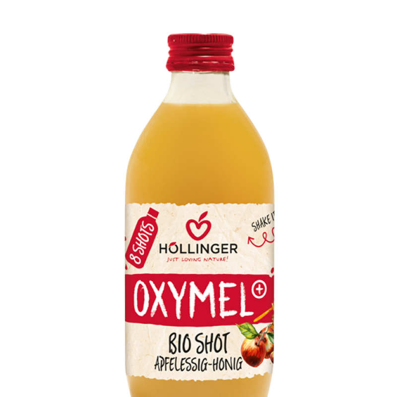 Βιολογικό οξύμελο oxymel shot μήλο με μέλι και μυλόξυδο 330ml hollinger