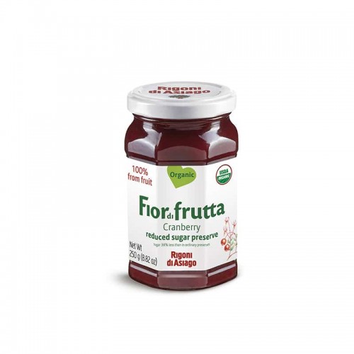Βιολογικό άλειμμα μαρμελάδα κράνμπερι χωρίς ζάχαρη και χωρίς γλουτένη 250gr fior di frutta