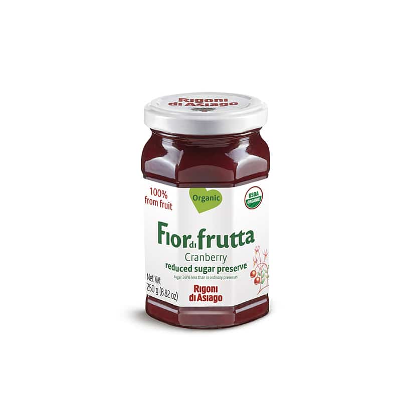Βιολογικό άλειμμα μαρμελάδα κράνμπερι χωρίς ζάχαρη και χωρίς γλουτένη 250gr fior di frutta