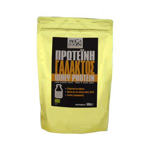 Βιολογική πρωτείνη γάλακτος whey protein 500gr mega foods  Βιολογική πρωτείνη γάλακτος whey protein 500gr mega foods