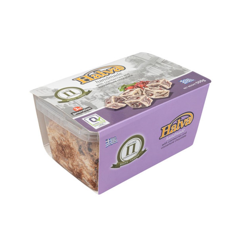 Χαλβάς χειροποίητος με κουβερτούρα, Αμύγδαλο και κράνμπερι 500gr