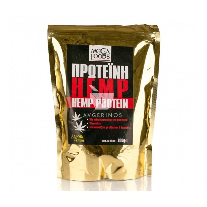 Βιολογική πρωτείνη κάνναβης hemp protein 800gr mega foods 