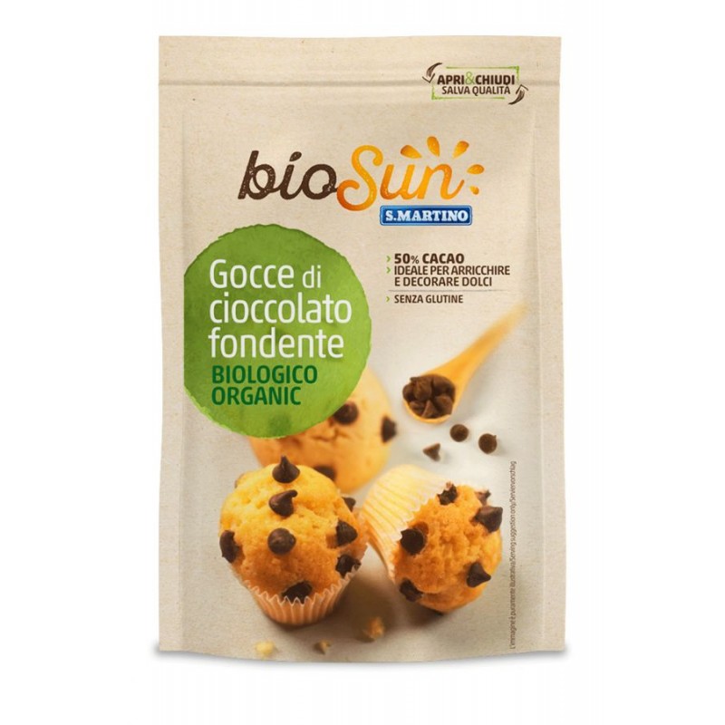 Βιολογική κουβερτούρα σε σταγόνες χωρίς γλουτένη 125gr Bio Sun 