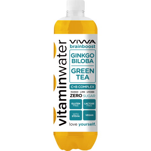 Βιταμινούχο νερό BRAIN BOOST με Μάνγκο, Λάιμ, Gingko Biloba C+B Complex με Στέβια ,No Carb, gluten free, lactose free ,Vegan 600ml VIWA