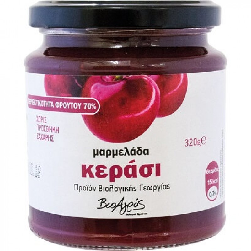 Βιολογικό άλειμμα φρούτου κεράσι χωρίς ζάχαρη 320gr Βιοαγρός