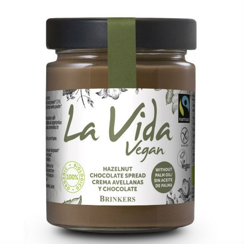 Βιολογικό επάλειμμα σοκολάτας & φουντούκι χωρίς γλουτένη vegan 270gr La Vida