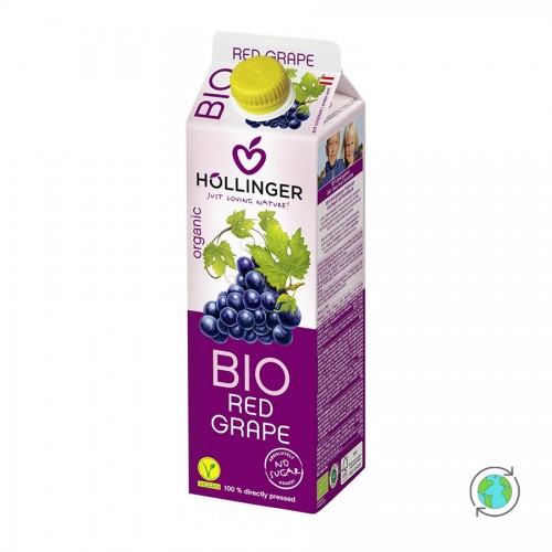 Βιολογικός χυμός κόκκινο σταφύλι χωρίς ζάχαρη 1L HOLLINGER