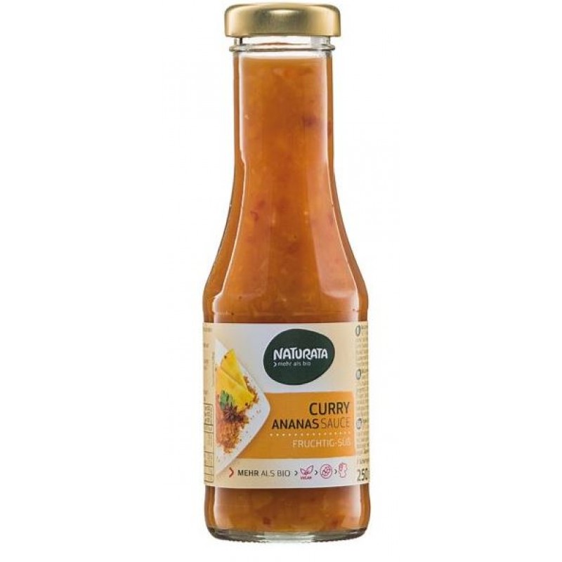 Βιολογική σάλτσα κάρυ ανανάς vegan χωρίς ζάχαρη 250ml Naturata