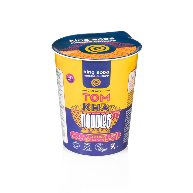 Βιολογική Ταιλανδεζικη Σούπα Καρύδας και μπαχαρικών TOM KHA, χωρίς Γλουτενη Vegan 85gr King Soba