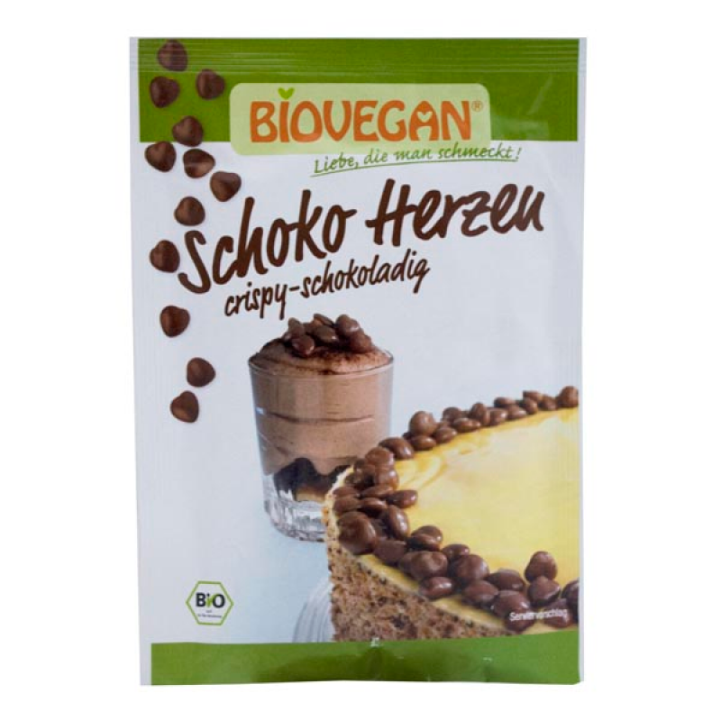 Βιολογικές καρδούλες σοκολάτας χωρίς γλουτένη 35gr Viovegan