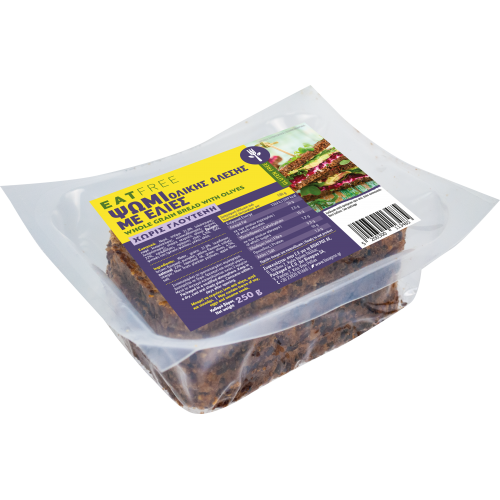 Βιολογικό ψωμί δημητριακών ολικής άλεσης με ελιές χωρίς γλουτένη Eat Free