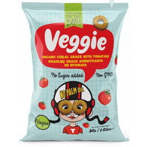 Βιολογικά παιδικά σνακ δημητριακών με ντομάτα χωρίς ζάχαρη και χωρίς λακτόζη (από 7 μηνών) Veggie 30gr BEE BROS