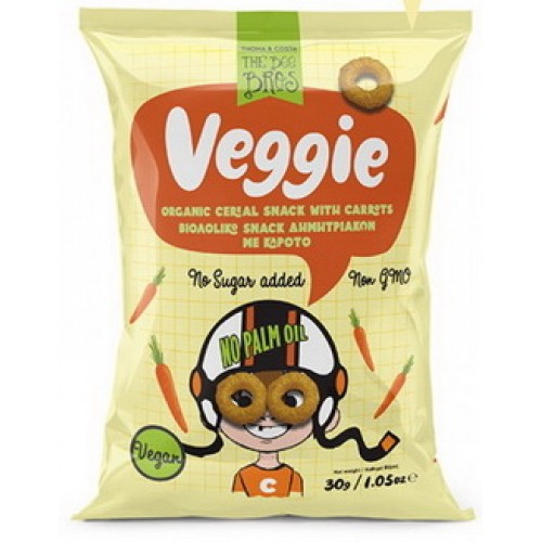 Βιολογικά παιδικά σνακ δημητριακών με καρότο χωρίς ζάχαρη και χωρίς λακτόζη (από 7 μηνών) Veggie 30gr BEE BROS