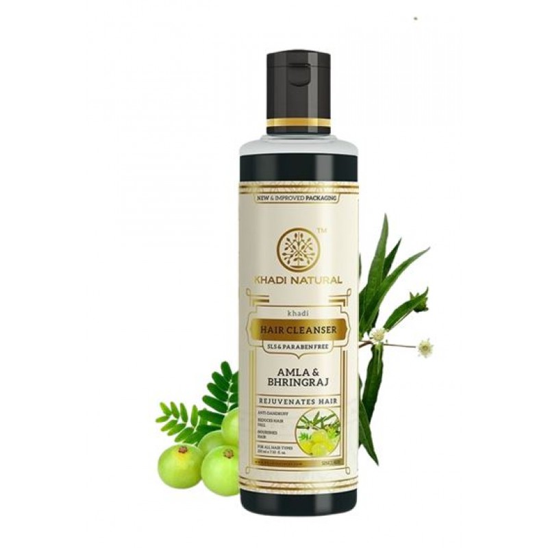 Βιολογικό Σαμπουάν Μαλλιών με Amla & Bhringraj / Ayurvedic Hair Cleanser Amla & Bhringraj 210ml KHADI NATURAL