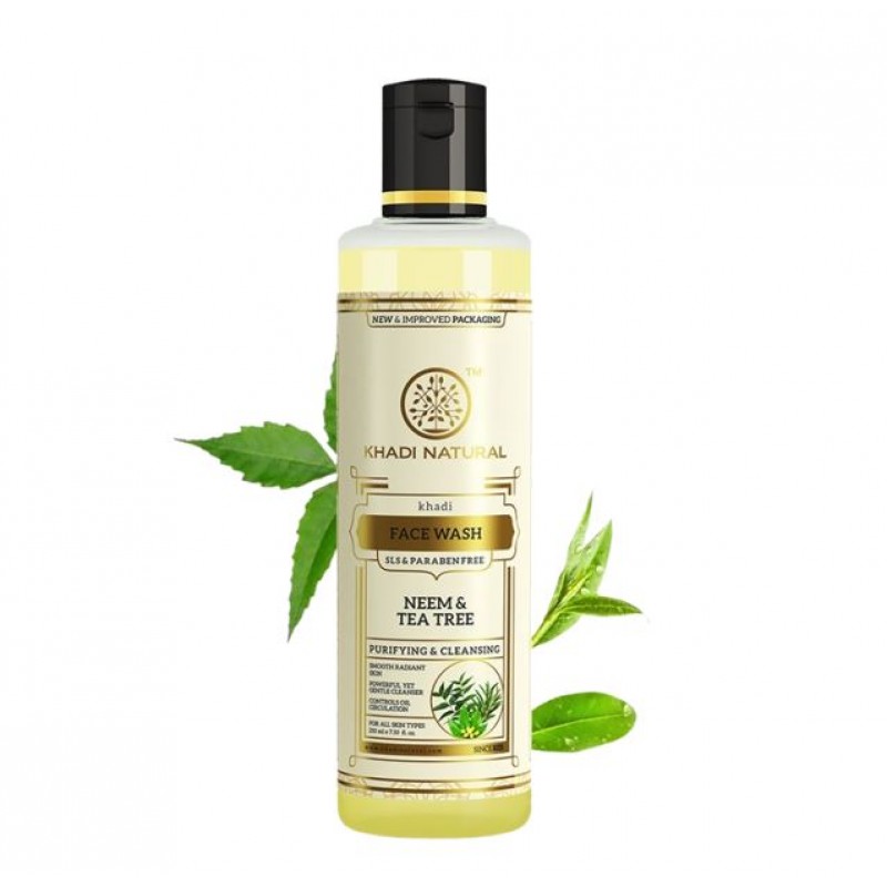 Βιολογικό Αφρίζον Καθαριστικό Προσώπου με Neem & Tea tree / Neem And Teatree Face Wash 210ml KHADI NATURAL