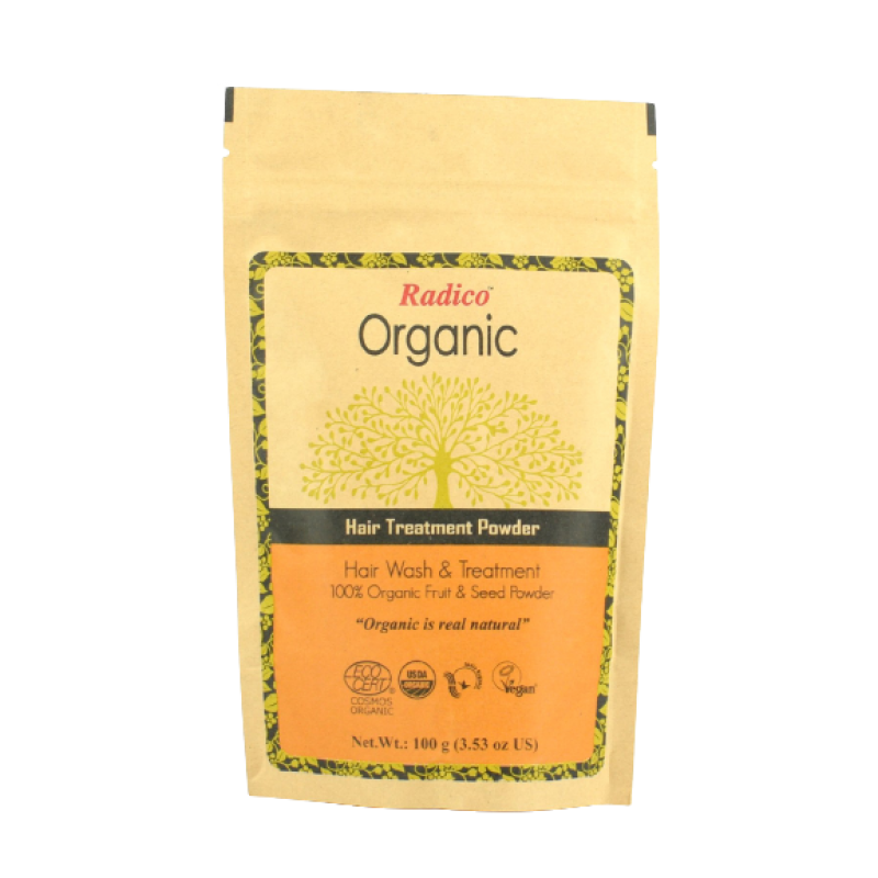 Βιολογική Πούδρα Θεραπείας Μαλλιών Amla, Ritha & Shikakai / Organic Hair Treatment Powder 100gr RADICO ORGANIC
