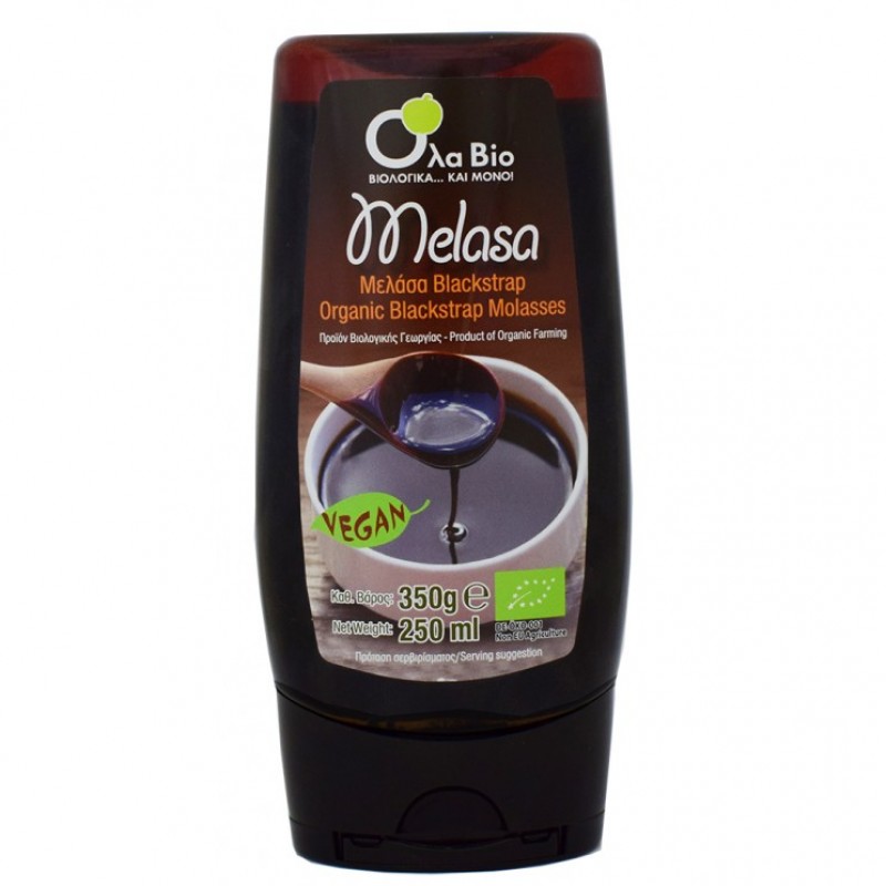 Βιολογική μελάσσα black SQUEEZE Vegan χωρίς γλουτένη 350gr Ola Bio