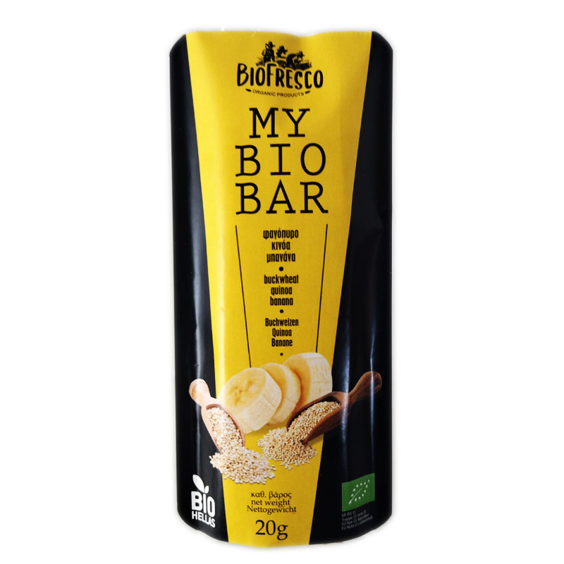 Βιολογική παιδική μπάρα με φαγόπυρο κινόα & μπανάνα χωρίς ζάχαρη 20gr ΒΙΟΦΡΕΣΚΟ
