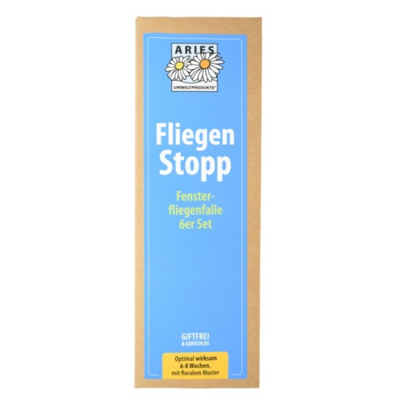 Οικολογική παγίδα για μύγες (χωρίς δηλητήριο - μη τοξικές) 6τμχ Fielgen Stop ARIES