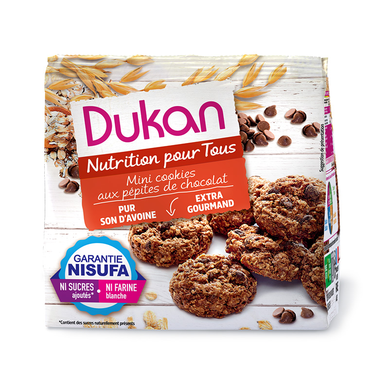 Μίνι Cookies βρώμης με κομμάτια σοκολάτας 100gr Dukan