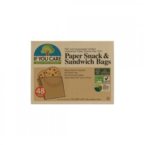 Οικολογικά σακουλάκια για σάντουιτς και τρόφιμα (χωρίς χημική επεξεργασία) κατάλληλο για ζέσταμα σε φούρνο ή σε φούρνο μικροκυμάτων) 48 τεμ "if you care"