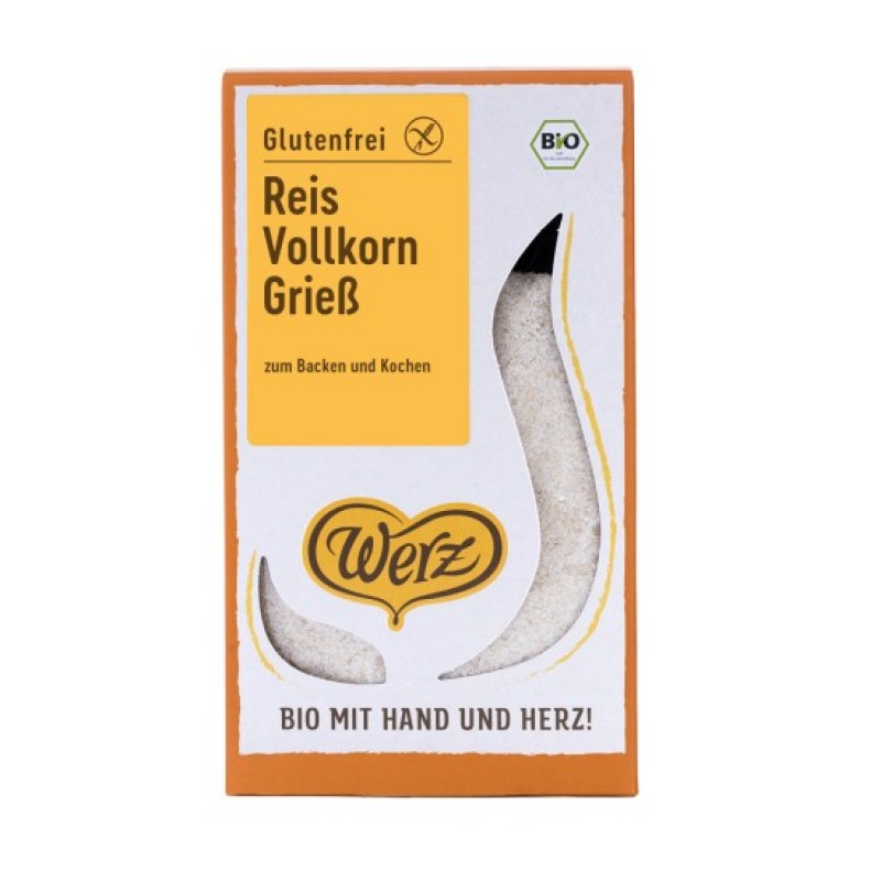 Βιολογικό σιμιγδαλι ρυζιού χονδρό χωρίς γλουτένη werz 250gr