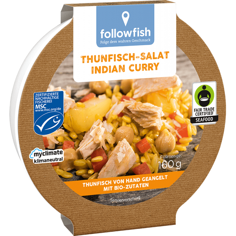 Βιολογική Τονοσαλατα INDIAN CURRY 160gr FOLLOW FOOD