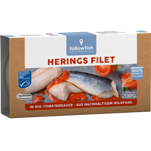 Βιολογικο Φιλέτο Ρεγγας σε Βιολογική Σάλτσα τομάτας 200gr FOLLOW FOOD