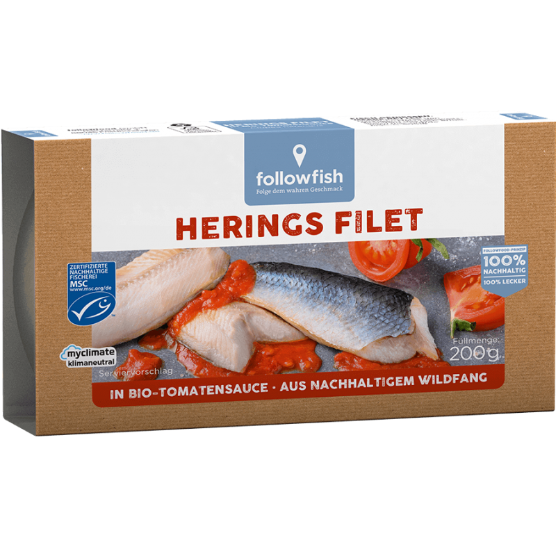Βιολογικο Φιλέτο Ρεγγας σε Βιολογική Σάλτσα τομάτας 200gr FOLLOW FOOD