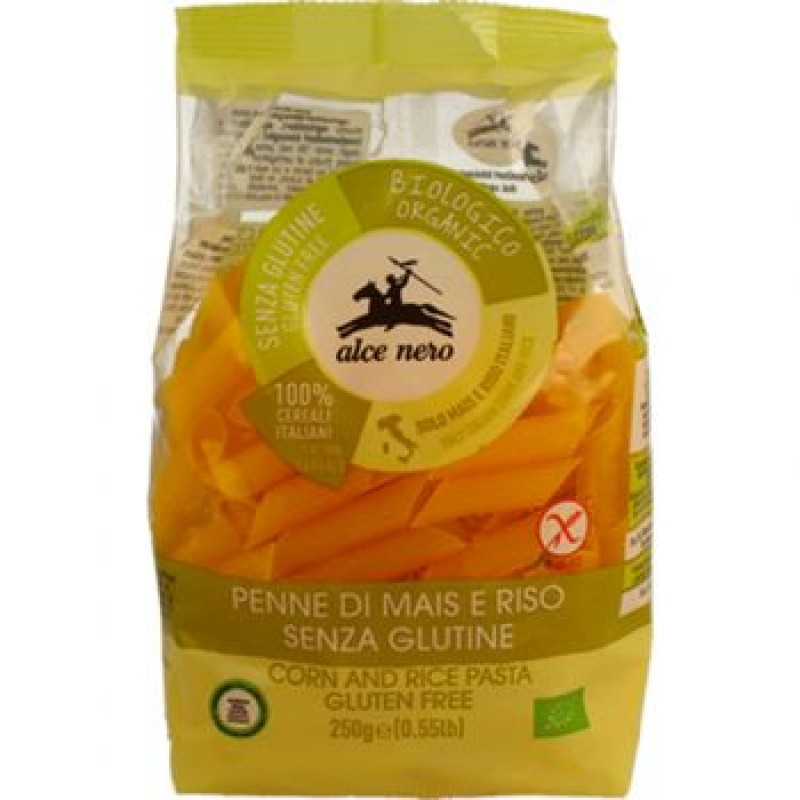 Βιολογικές πέννες Καλαμποκιού Ρυζιού χωρίς γλουτένη 250gr Alce Nero