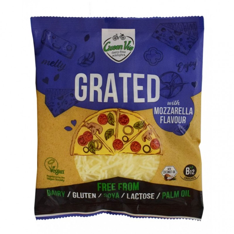 Βιολογική χορτοφαγική Μοτσαρέλα τριμμένη χωρίς Γλουτένη Χωρίς λακτόζη Χωρίς Φοινικέλαιο Vegan Green Vie 150gr