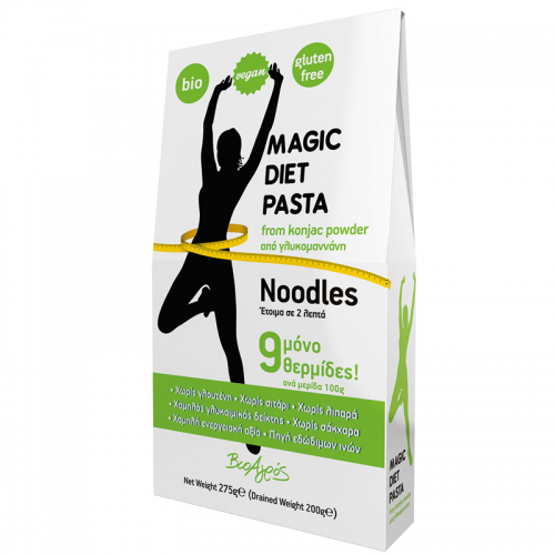 Βιολογικά noodles από γλυκομανάνη (konjac) χωρίς γλουτένη ΚΕΤΟ friendly MAGIC DIET 275gr
