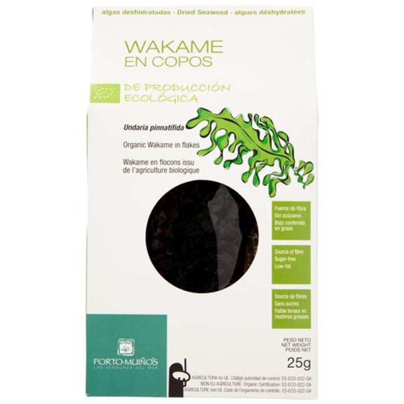 Βιολογικά φύκια Wakame αποξηραμένα 25gr Porto-Muinos