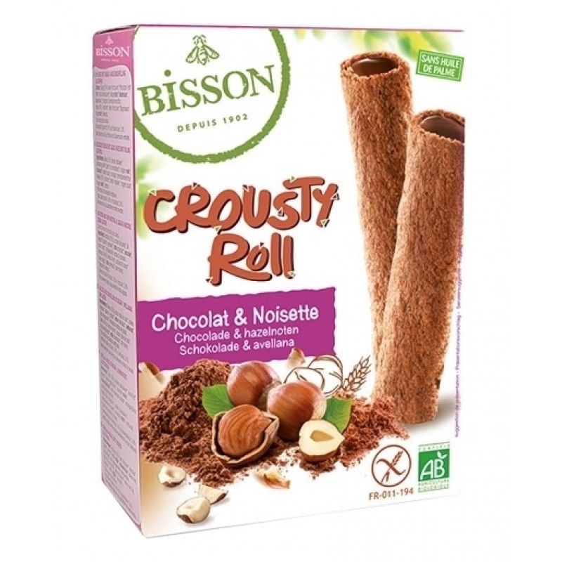 Βιολογικά πουράκια με γέμιση Φουντούκια και Κακάο χωρίς Γλουτένη 125gr BISSON