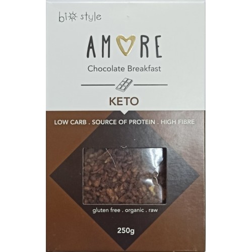 Βιολογική Granola (Γκρανόλα) σοκολάτα KETO χωρίς γλουτένη VEGAN "Amore" 250gr