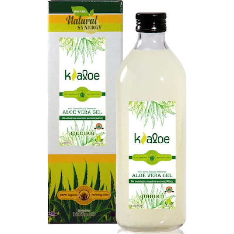 Βιολογικός χυμός φρέσκιας Αλόης με κομματάκια Αλόης & στέβια "KALOE" 1lt