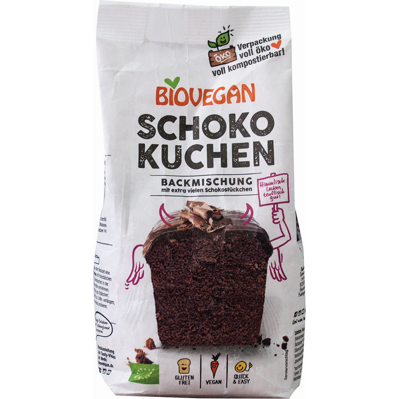 Βιολογικό μείγμα για κέικ σοκολάτα χωρις γλουτένη 380bg BIOVEGAN