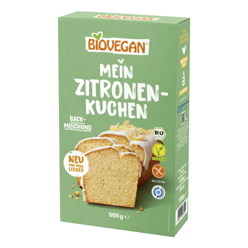 Βιολογικό μείγμα για κέικ λεμόνι χωρίς γλουτένη 500gr BIOVEGAN