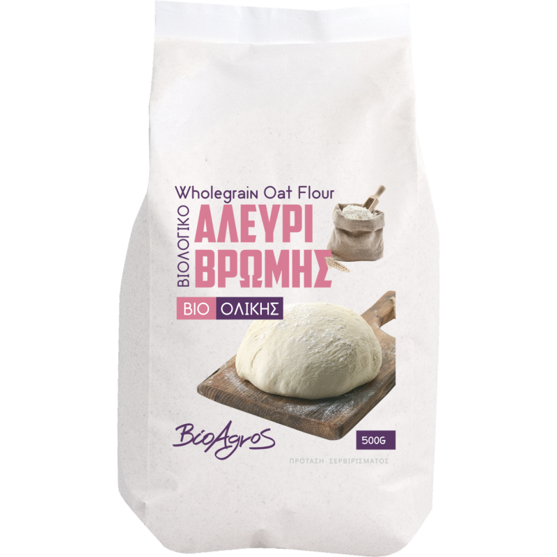 Βιολογικό αλεύρι βρώμης ολικής 500gr Βιοαγρός