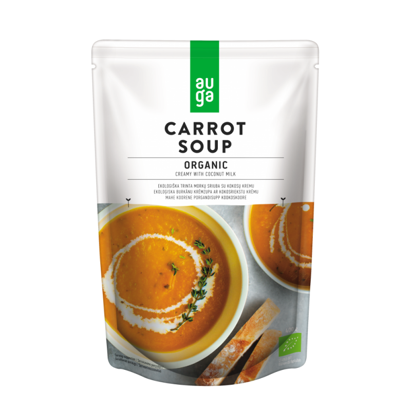 Βιολογική Καροτόσουπα (έτοιμη για χρήση) Vegan χωρίς Γλουτένη 400gr AUGA
