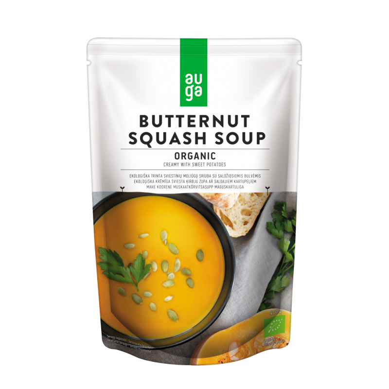 Βιολογική Κολοκυθόσουπα με Γλυκοπατάτα (Έτοιμη για χρήση) Vegan χωρίς Γλουτένη 400gr AUGA
