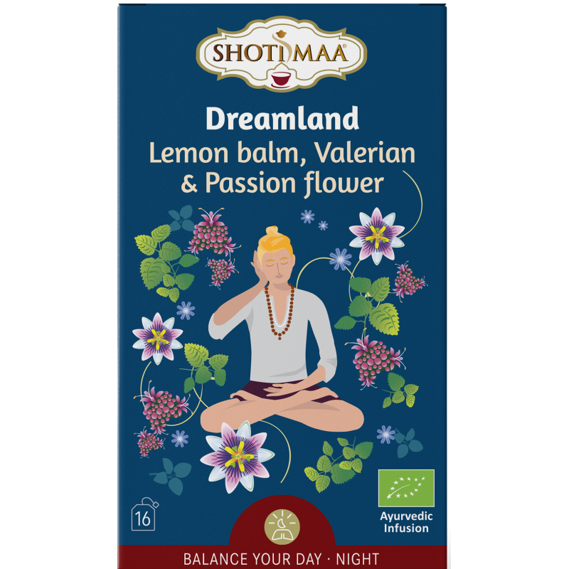 Βιολογικό Τσάι Balance your day "DREAMLAND" Μελισσόχορτο, Βαλεριάνα, Πασιφλόρα 16 φακελάκια 32gr SHOTI