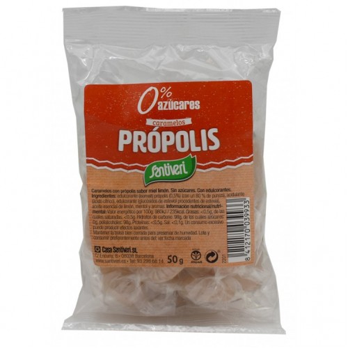 Βιολογικές Καραμέλες με Πρόπολη χωρίς ζάχαρη 50gr SANTIVERI