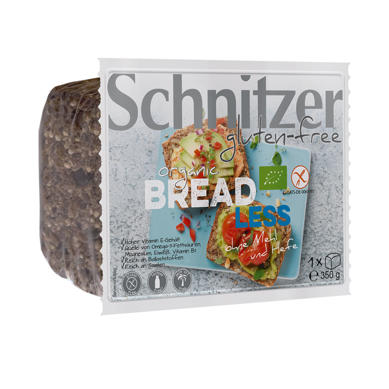 Βιολογικό ψωμί με Νιφάδες Βρώμης και σπόρους χωρίς Αλεύρι μαγιά Γλουτένη και Λακτόζη Vegan 250gr Schnitzer