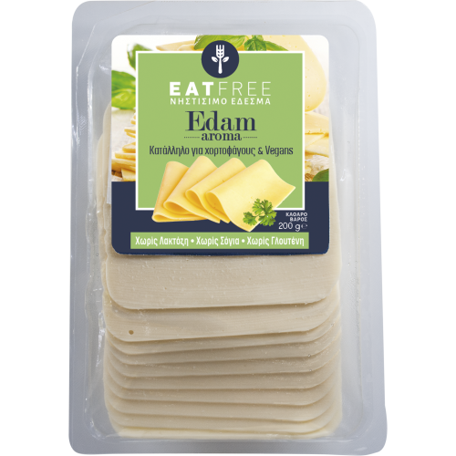 Βιολογικό φυτικό νηστίσιμο έδεσμα σε φέτες EDAM για ΤΟΣΤ χωρίς γλουτένη και χωρίς λακτόζη Eat Free 200gr