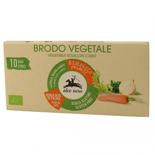Βιολογικοί κύβοι λαχανικών χωρίς γλουτένη και χωρίς φοινικέλαιο 100gr Alce Nero