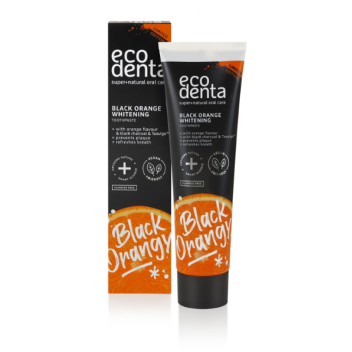 Βιολογική οδοντόκρεμα λεύκανσης με άνθρακα πορτοκάλι εκχύλισμα μαύρου τσαγιού (χωρίς φθόριο) 100ml Eco Denta