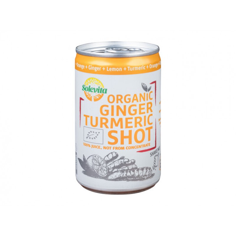 Χυμός Τζίντζερ Κουρκουμά bio Ginger Turmeric SHOT 150ML Solevita 