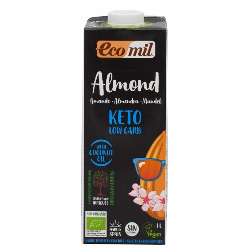 Βιολογικό Ρόφημα Αμυγδάλου χωρίς ζάχαρη Low Carb KETO 1L Ecomil